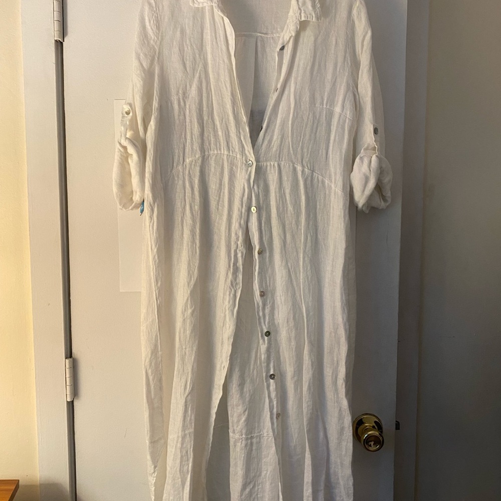 Meo Meli Linen Button Front Made in Italy Dress